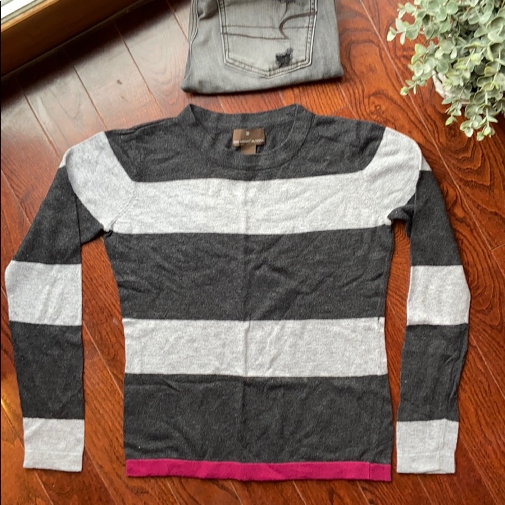 FENN WRIGHT MASON Gray Striped Sweater